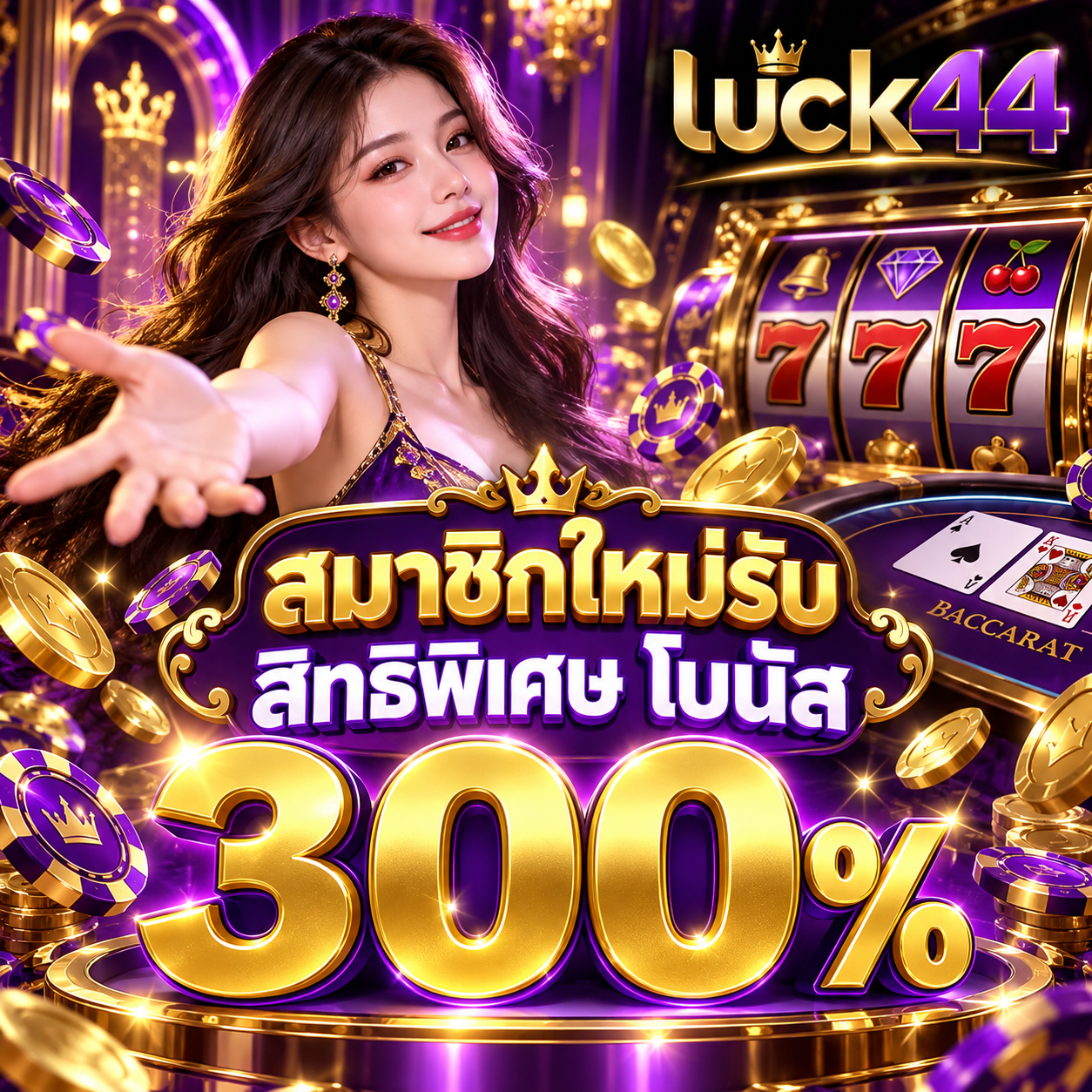 โปรโมชั่นสมาชิกใหม่โบนัส 300% luck44